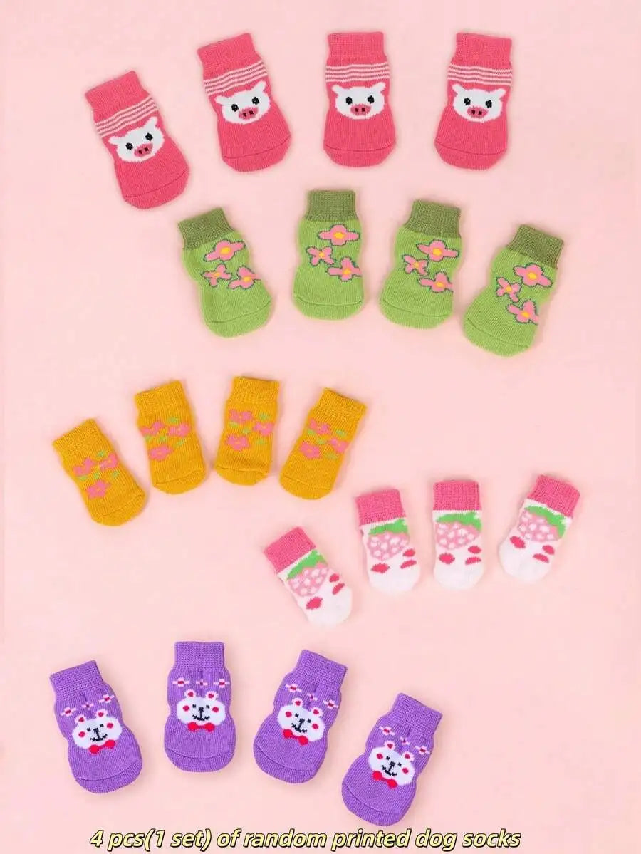 Pet Dog Socks Anti Slip Paw Protector Shoes For Small Dogs