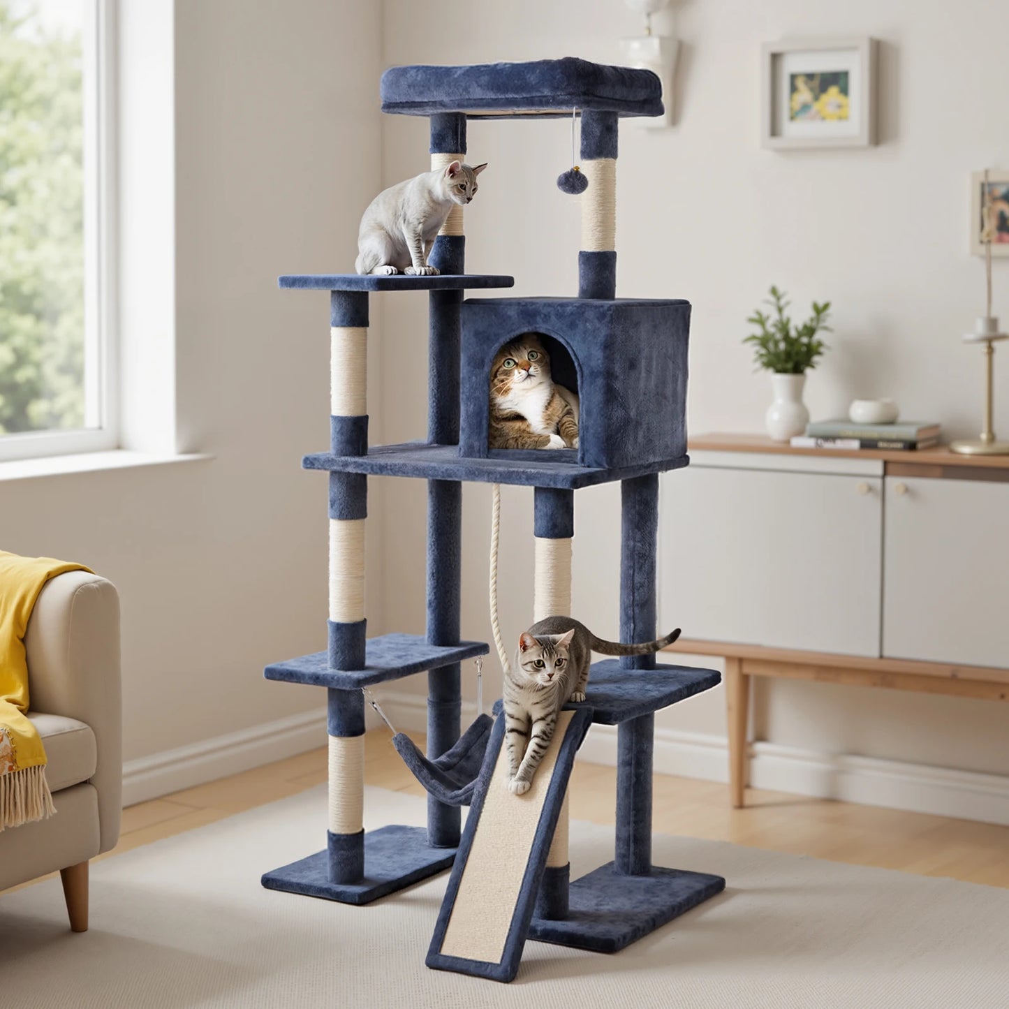 JHK Cat Tree Tall Multi Cat Climbing Tower Indoor Furniture