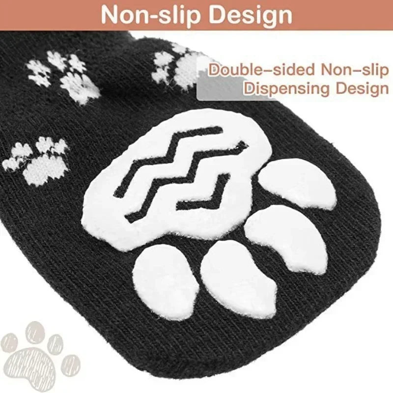 Dog Anti Slip Socks With Paw Pattern For Indoor Protection