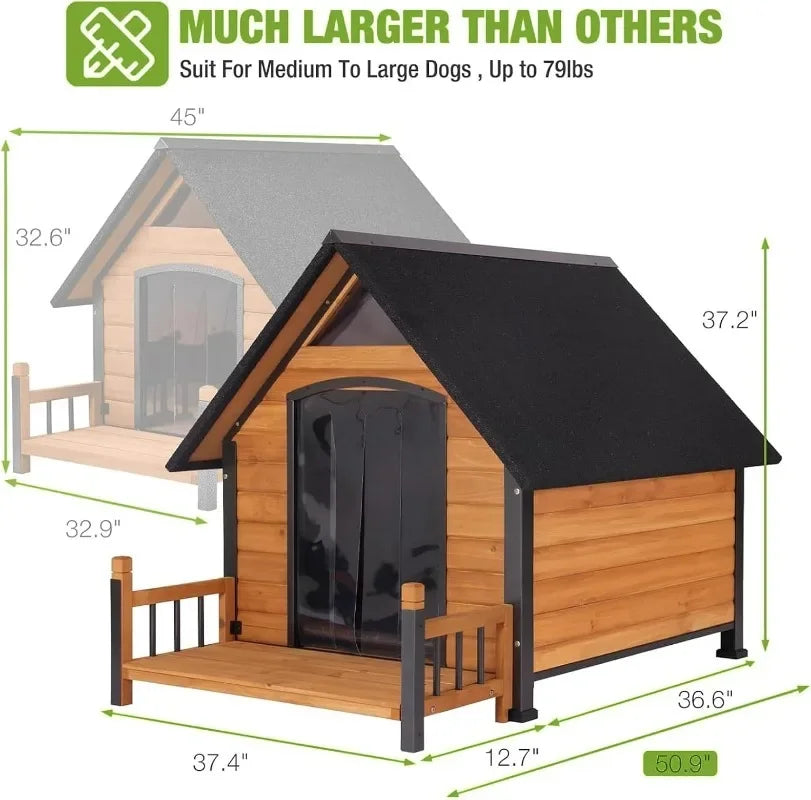 GUTINNEEN Outdoor Heated Dog House With Insulation And Pad