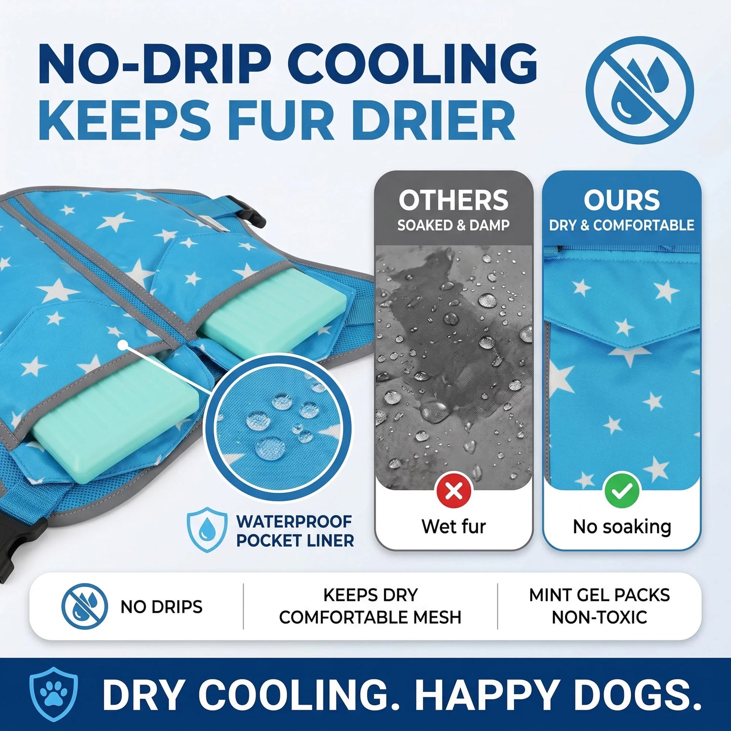Dog Cooling Vest Harness For Outdoor Walks And Training