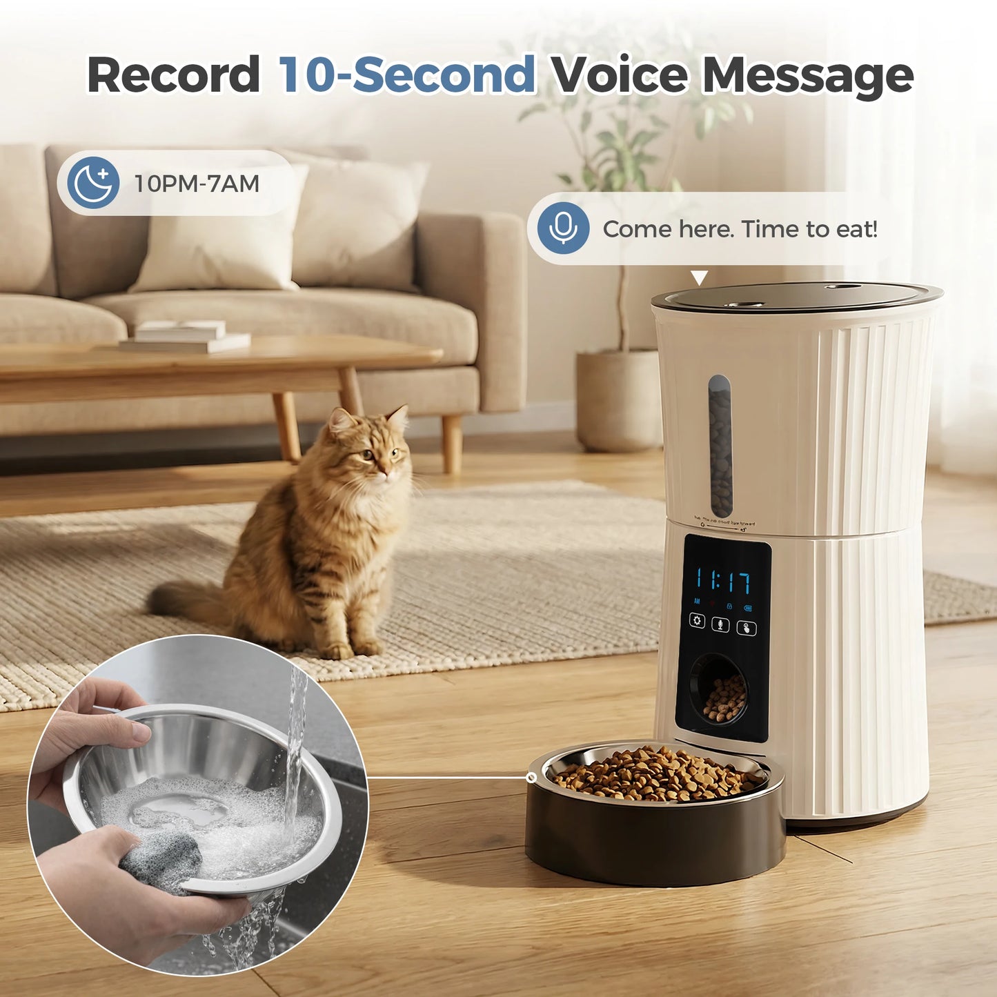 JHK 4L WiFi Automatic Cat Feeder With App Control Programmable