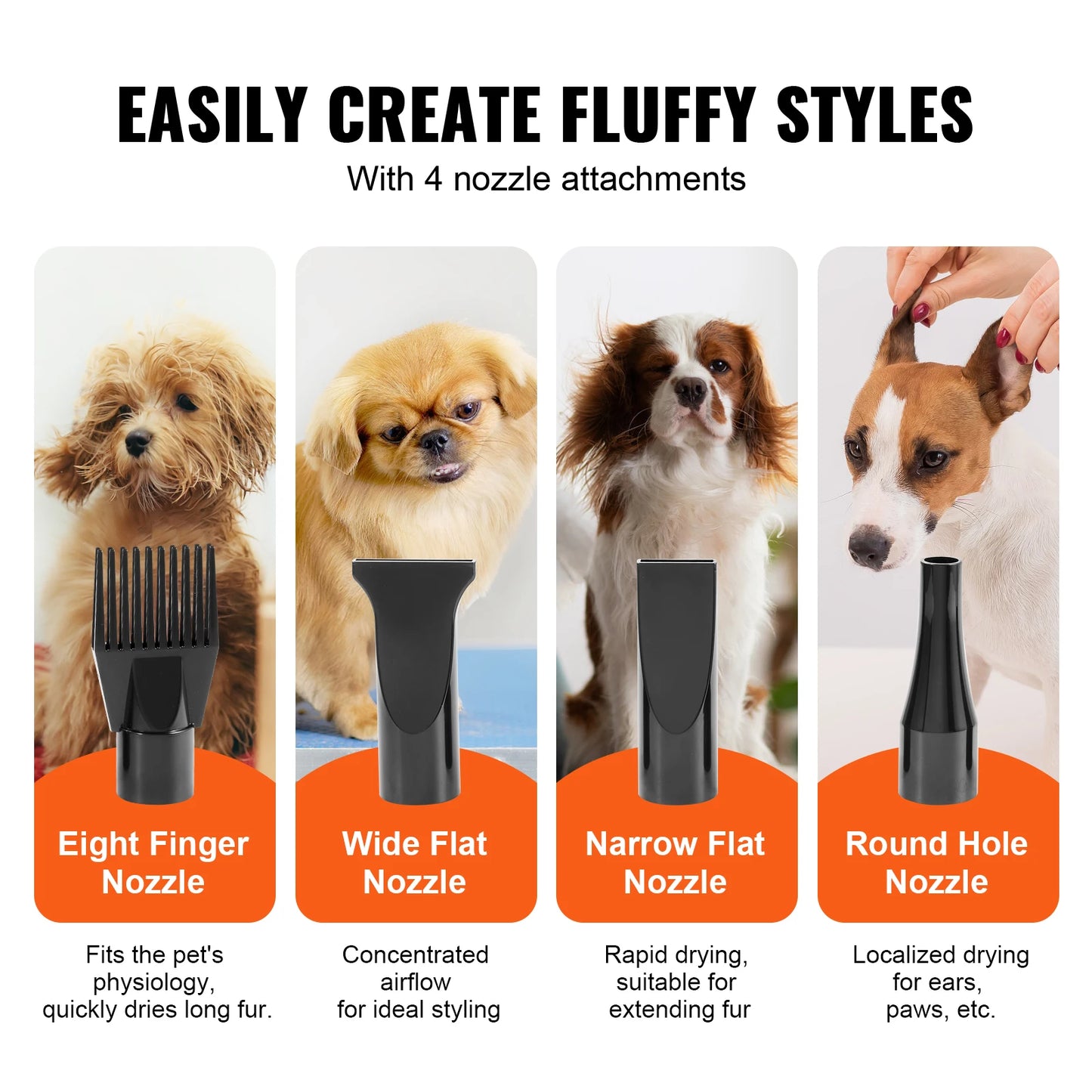 SucceBuy 2000W Dog Blow Dryer With Adjustable Speed For Pets