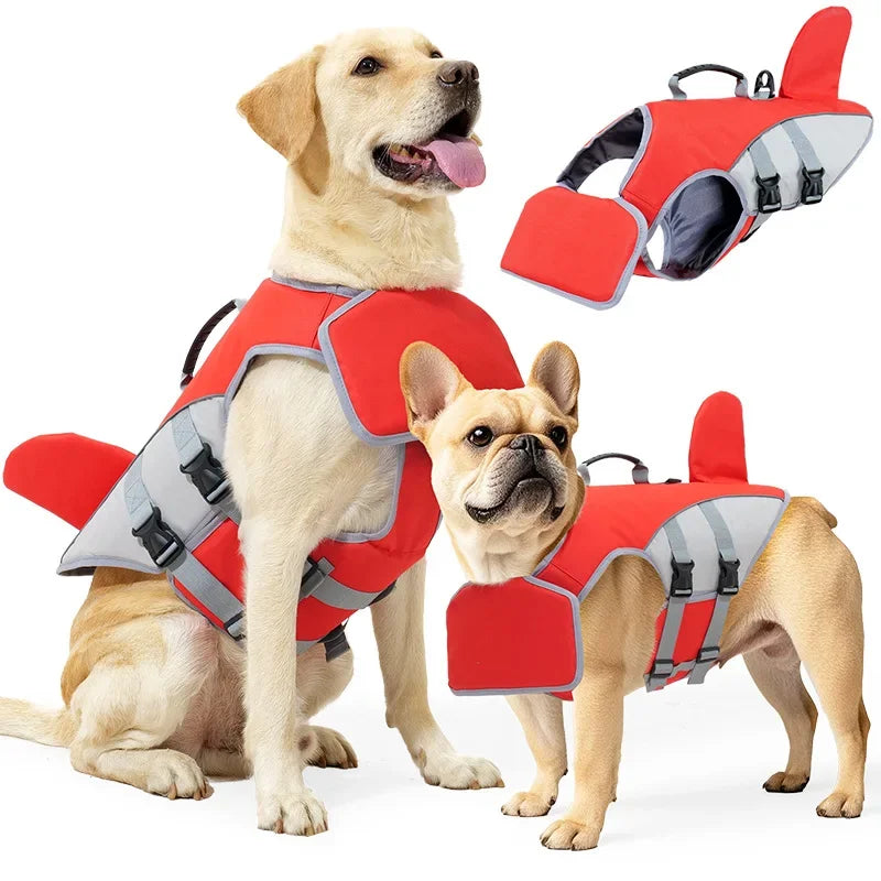 New Pet Dog Life Vest Shark Fin Shape Swimming Vest