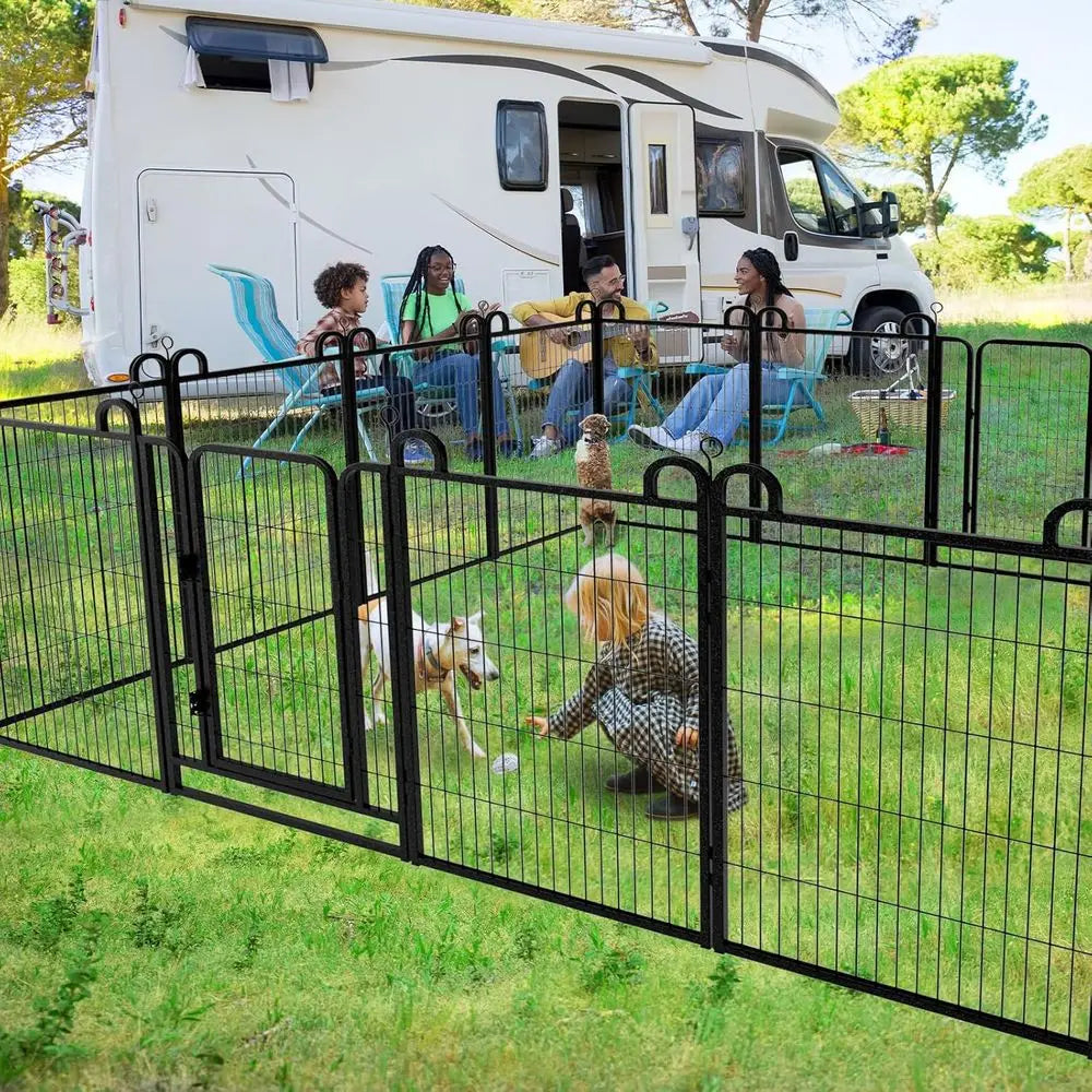 Durable Metal Dog Playpen Featuring Anti Rust Coating For Secure Outdoor Pets