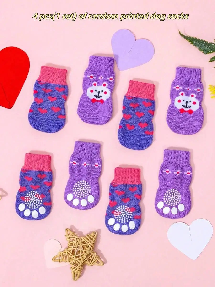 Pet Dog Socks Anti Slip Paw Protector Shoes For Small Dogs