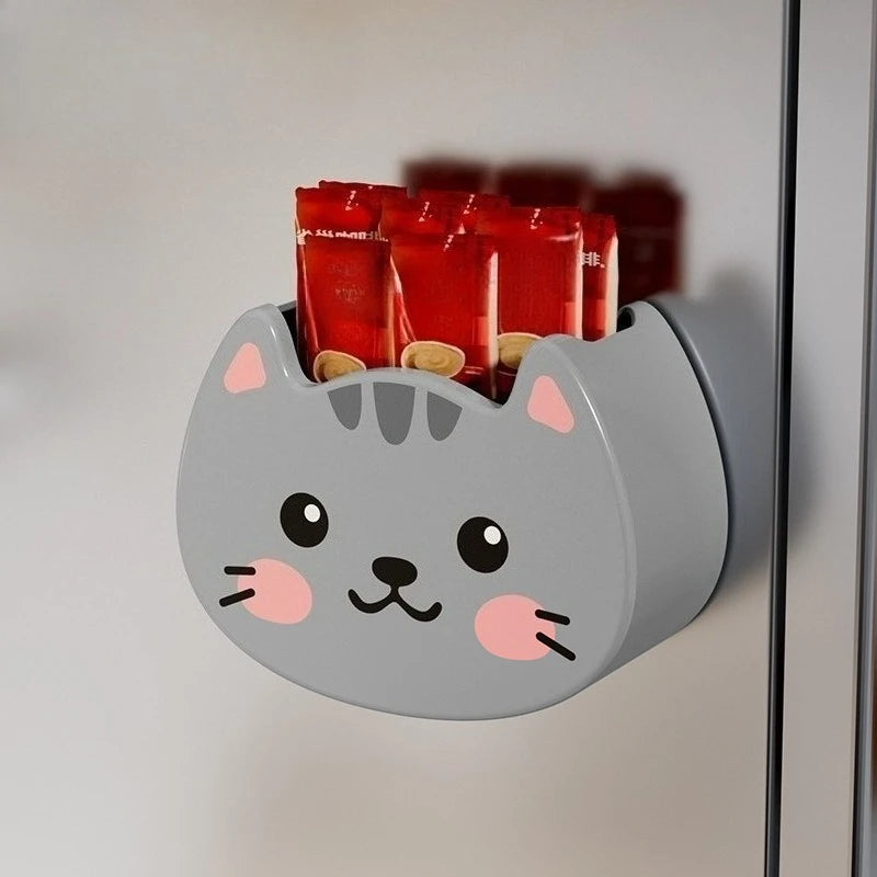 Cute Cartoon Cat Magnet Storage Box For Desk Organization