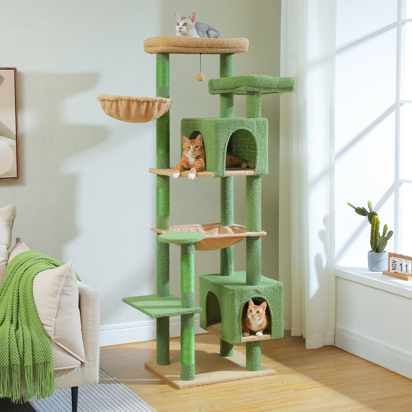 PAWZ Road Cat Tree Tower With Hammock Scratching Posts