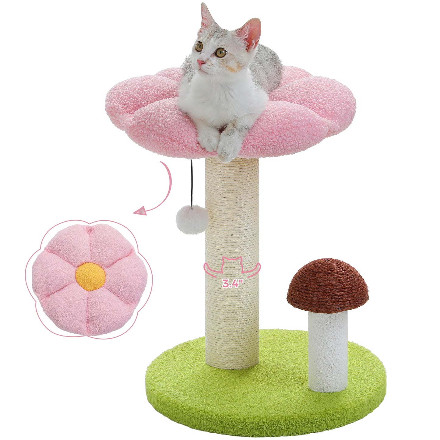 PAWZ Road Small Cat Scratching Posts With Removable Flower Bed