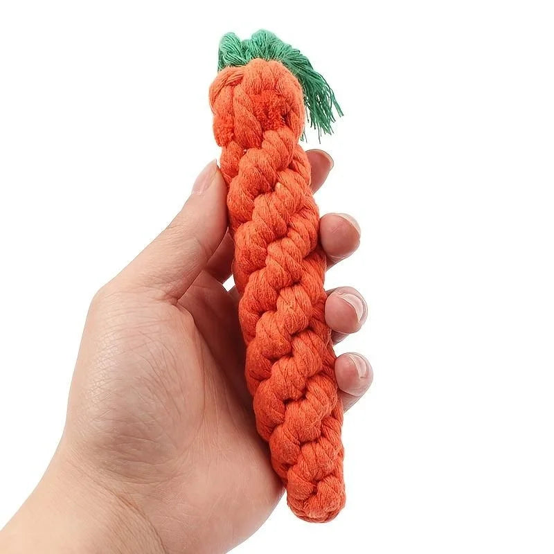 Pet Knot Toy CarrotShaped For Dogs And Cats Fleece Rope