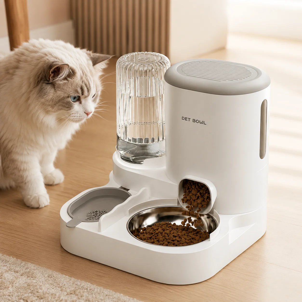 Automatic Pet Feeder And Water Dispenser 2 In 1 Bowl