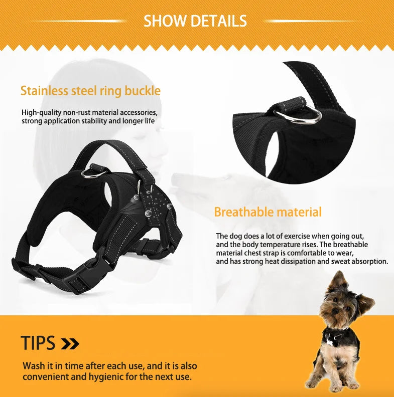No Pull Dog Harness Adjustable Reflective Vest For Dogs