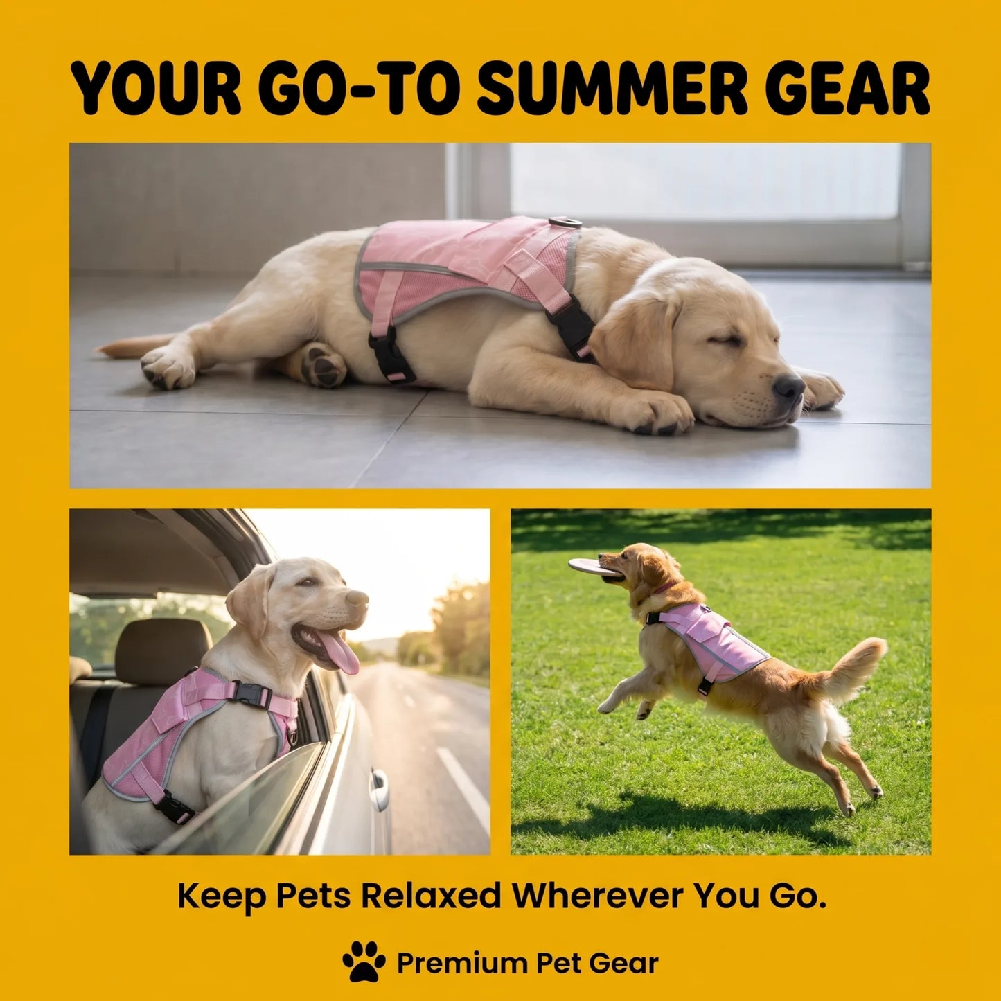 Dog Cooling Vest Harness For Outdoor Walks And Training