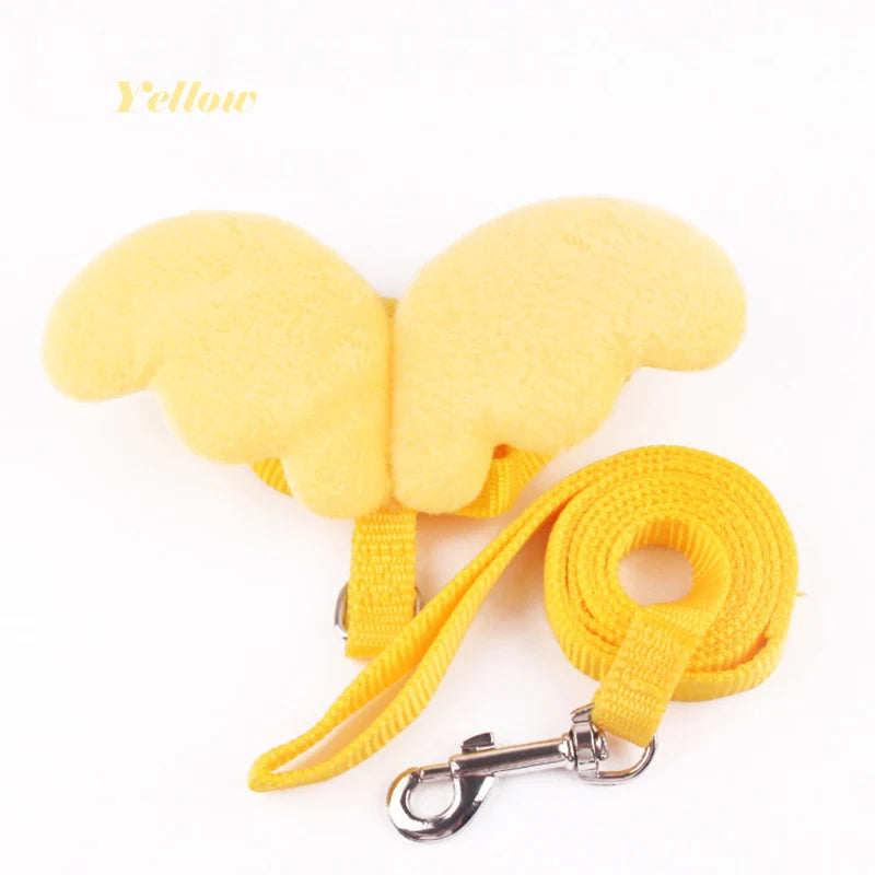 Cute Angel Wing Rabbit Harness And Leash For Pets Adjustable