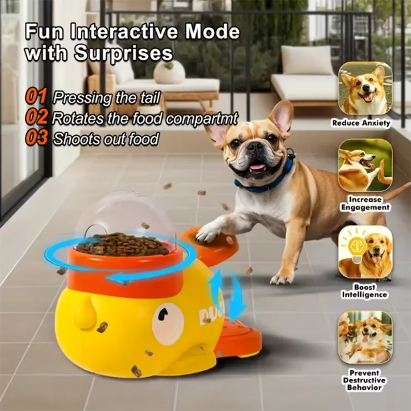 Interactive Puzzle Dog Feeder With Anti-slip Bottom Duck Design
