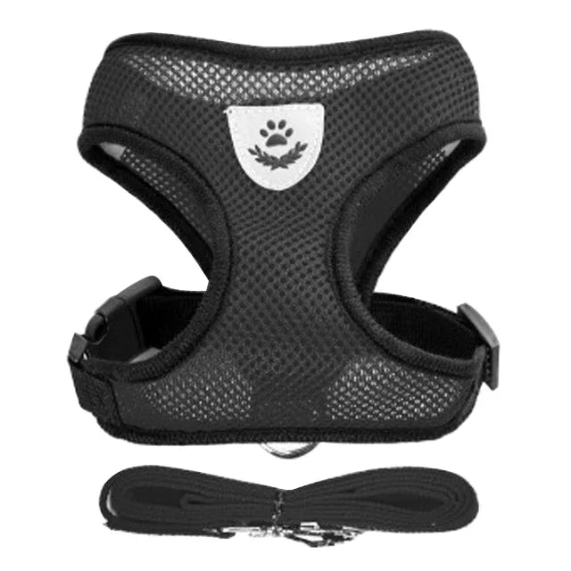 Cat Harness Vest With Leash Adjustable Polyester Mesh Dog Harness