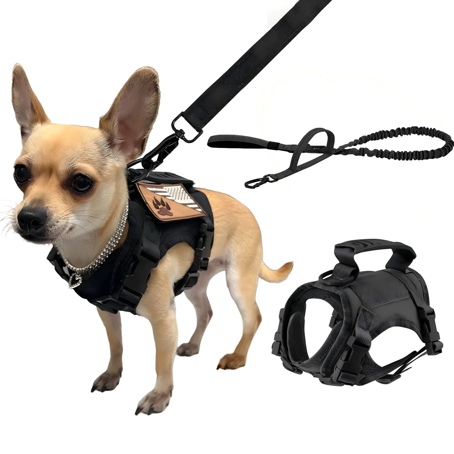 Tactical Puppy Harness And Leash Set For Small Dogs