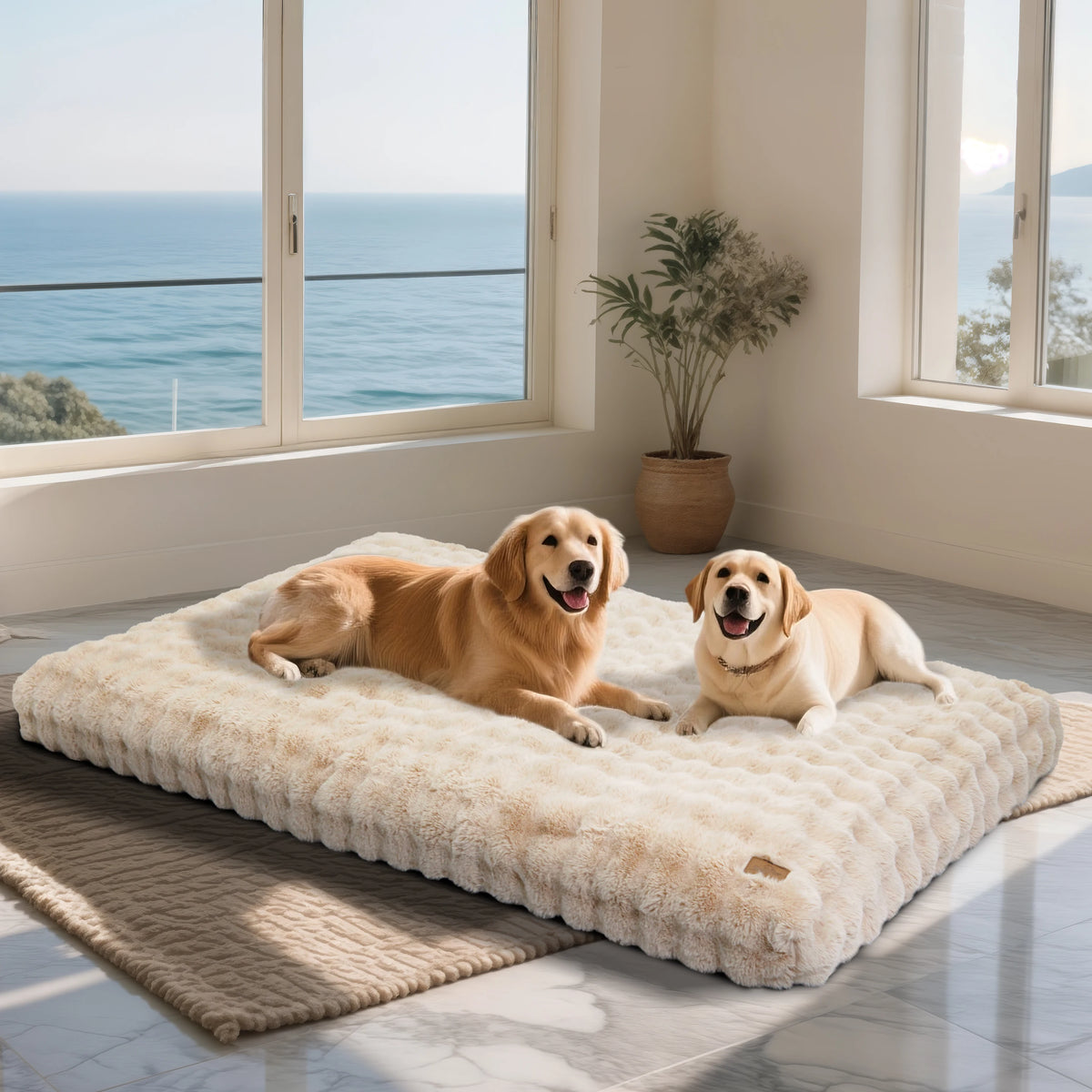Bingopaw Ultra Plush Dog Bed With Removable Thick Foam Cushion