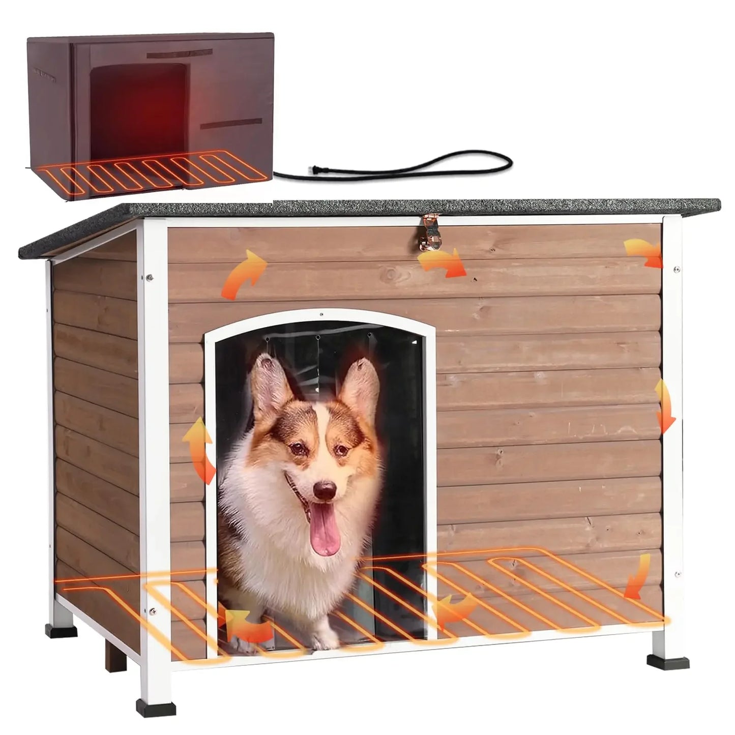 GUTINNEEN Outdoor Heated Dog House With Insulation And Pad
