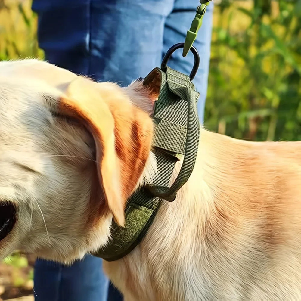Adjustable Tactical Dog Harness With Padded Nylon Collar Set