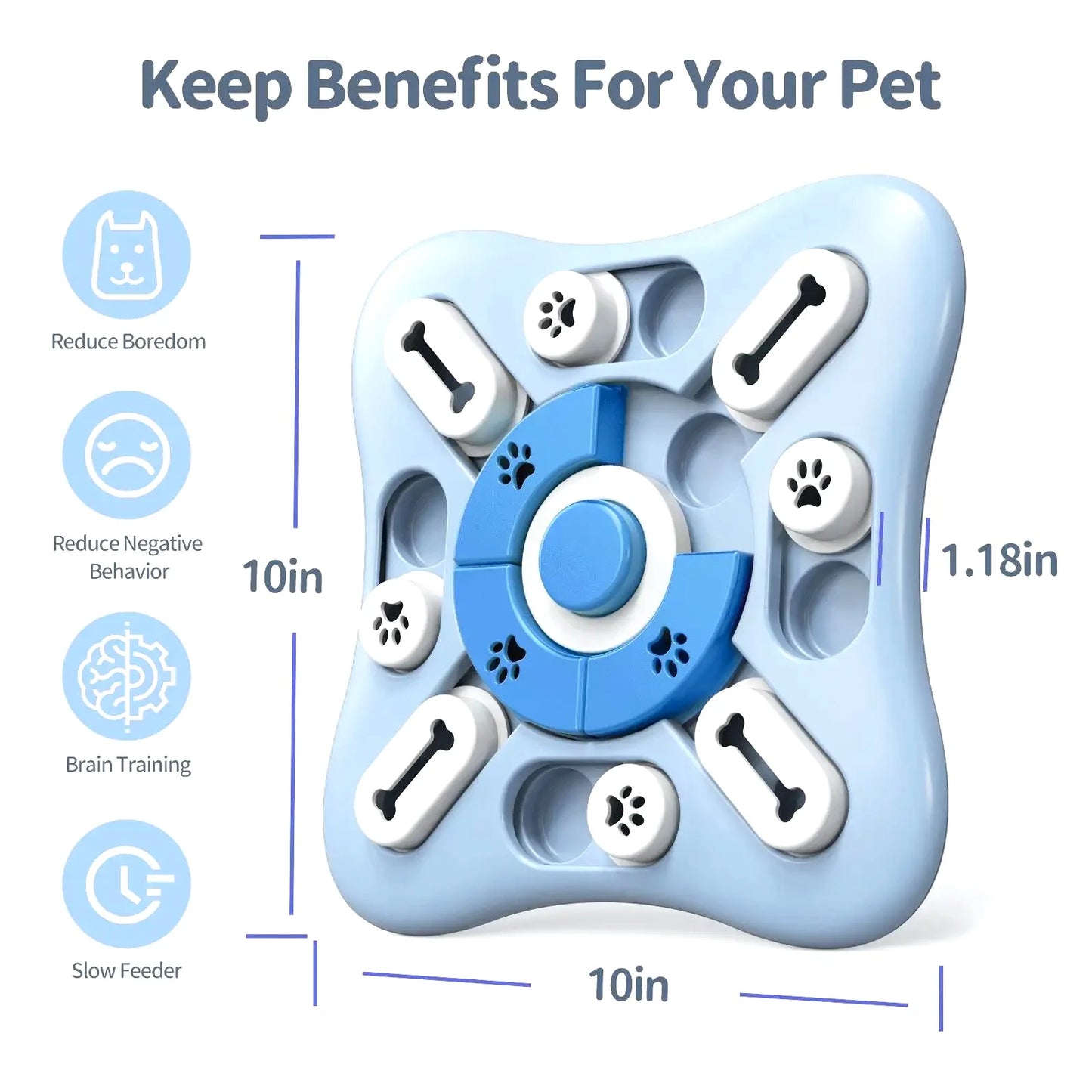 Slow Feeder Dog Toy Puzzle Treat Dispenser For Smart Training