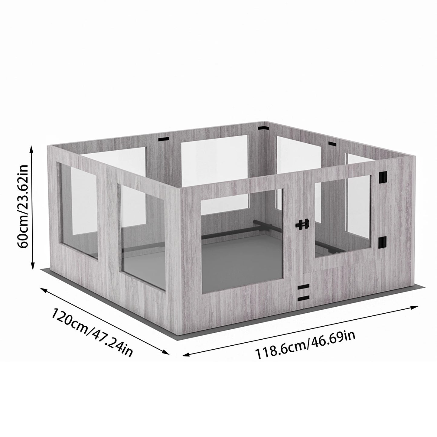 BINGOPAW Tempered Glass Dog Playpen For Indoor Whelping Pen