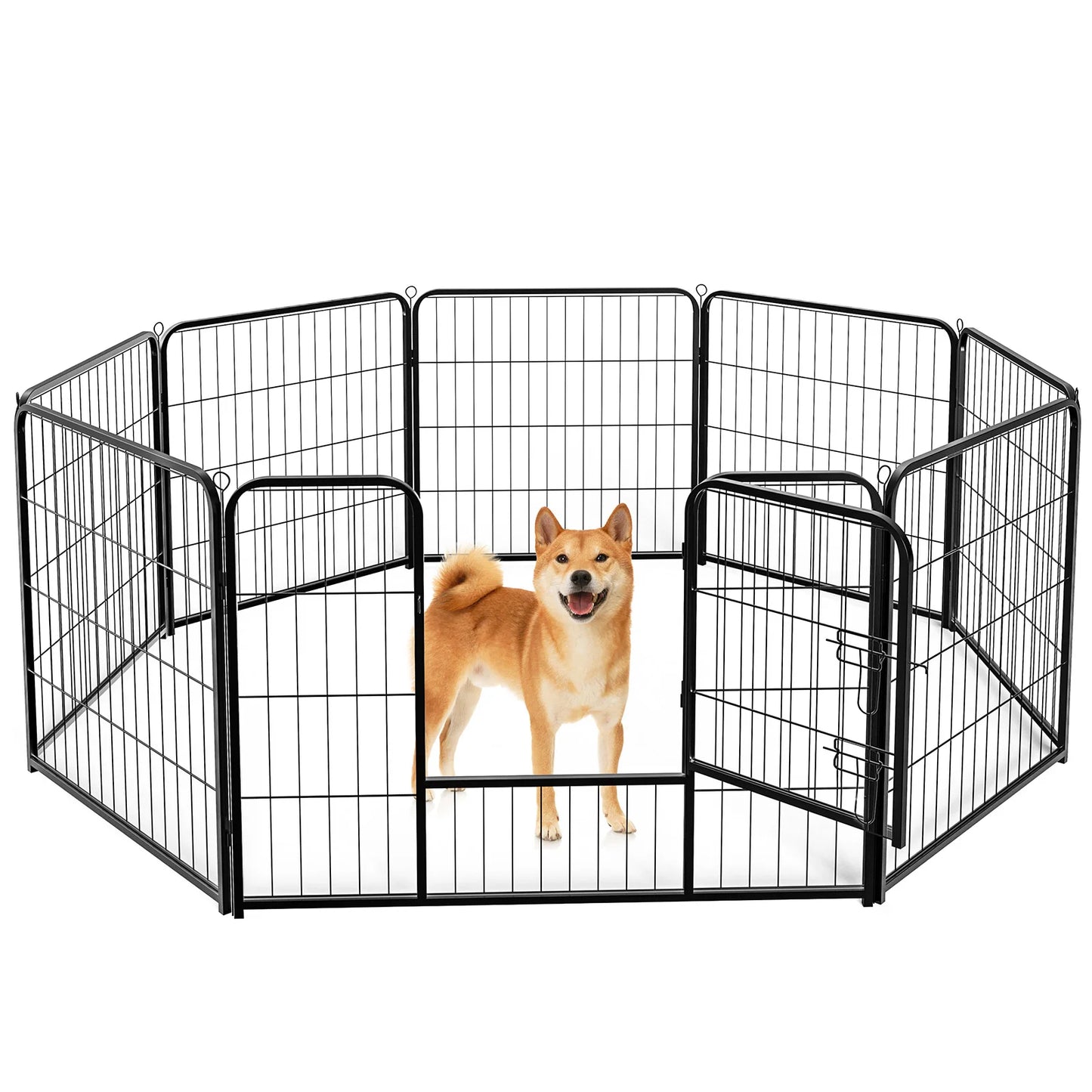 JHK Metal Dog Playpen Foldable for Indoor Outdoor Use
