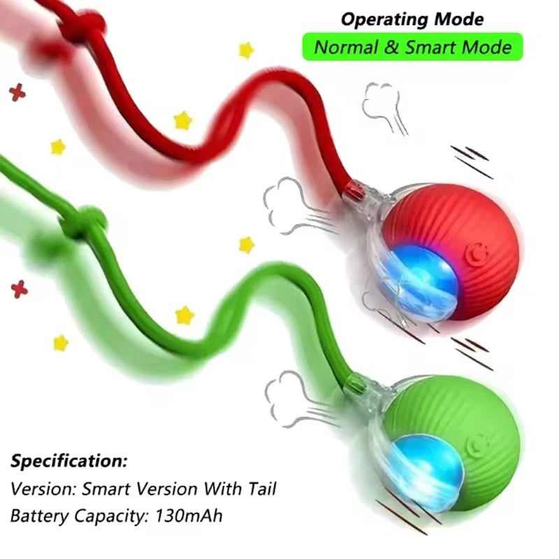 Silicone Smart Cat Ball Toy With Interactive Play Auto Avoidance