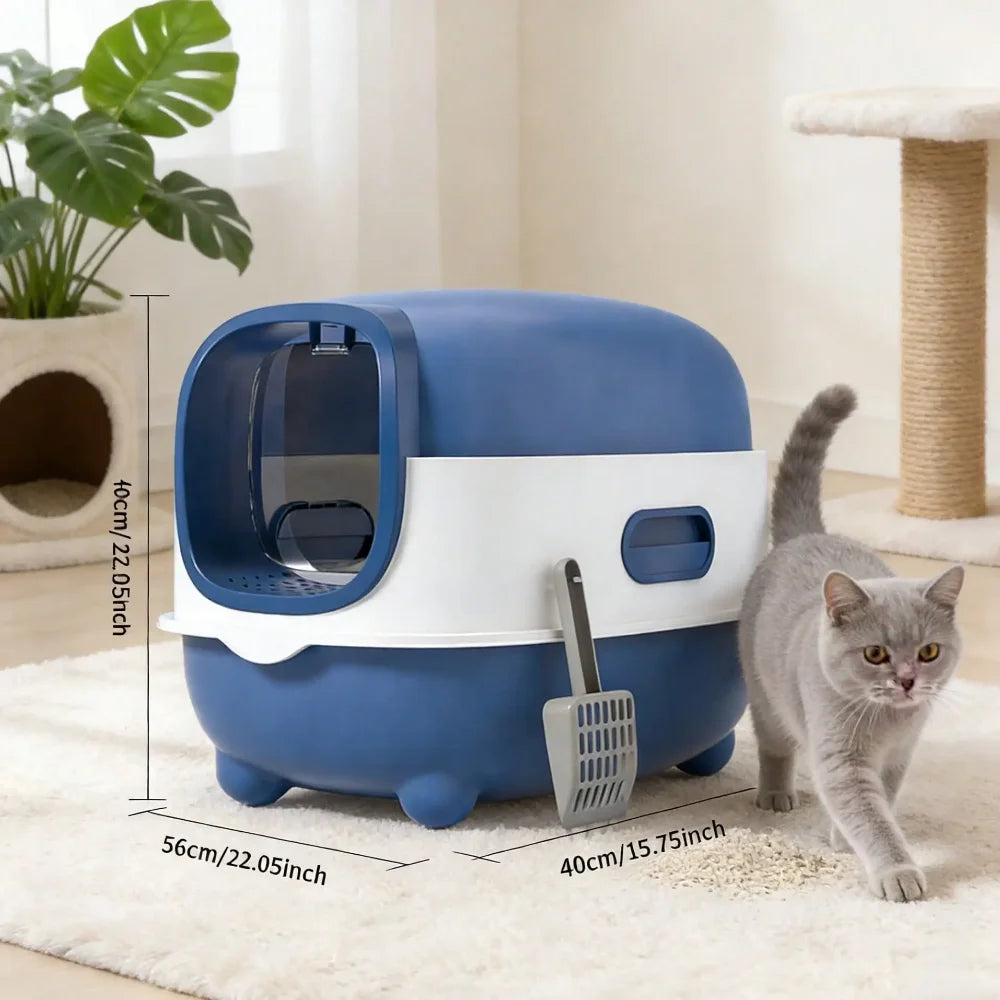 XMSJ Enclosed Cat Litter Box With Foldable Front Entry