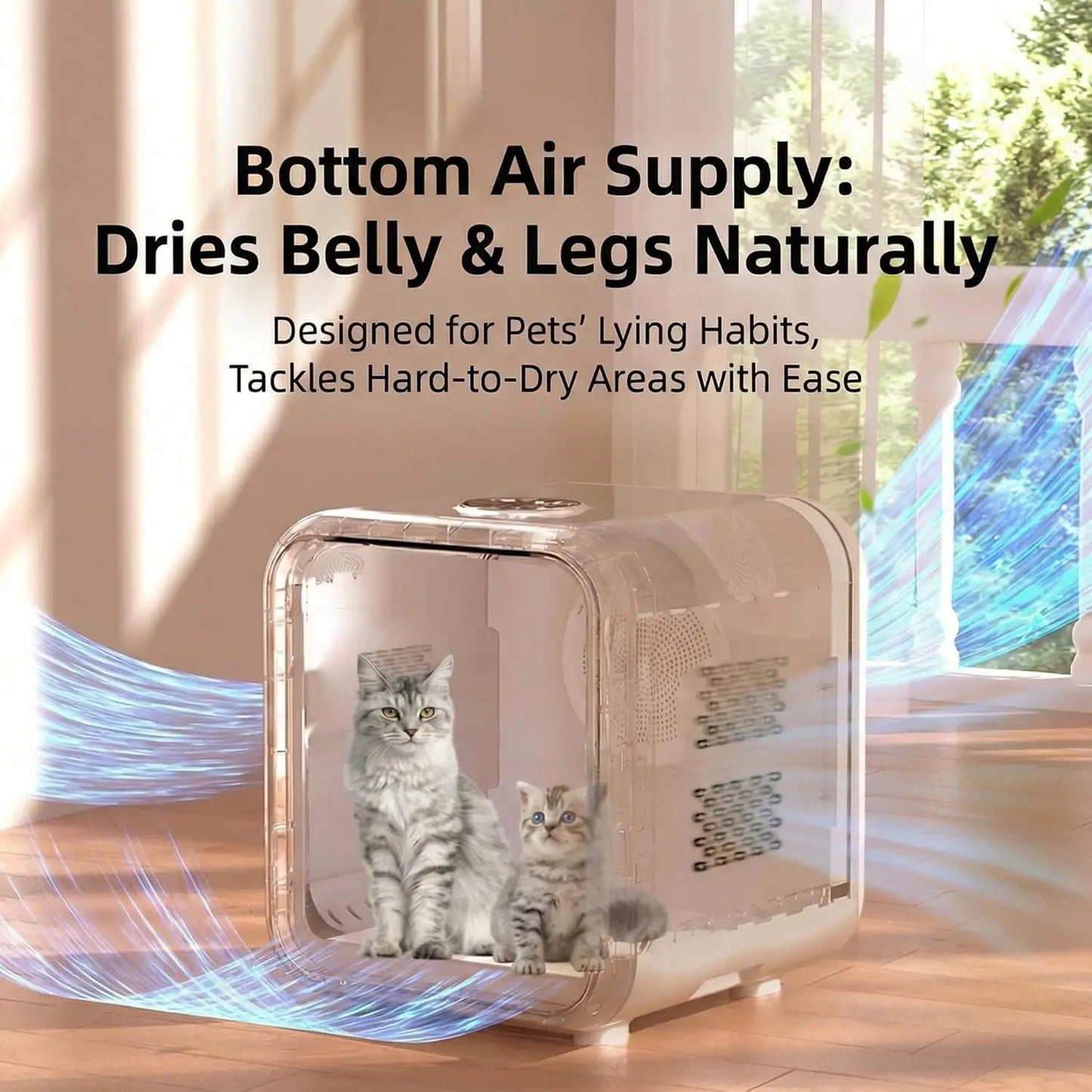 Quiet Pet Dryer Box 360 Degree Fast Dry Grooming Enclosed