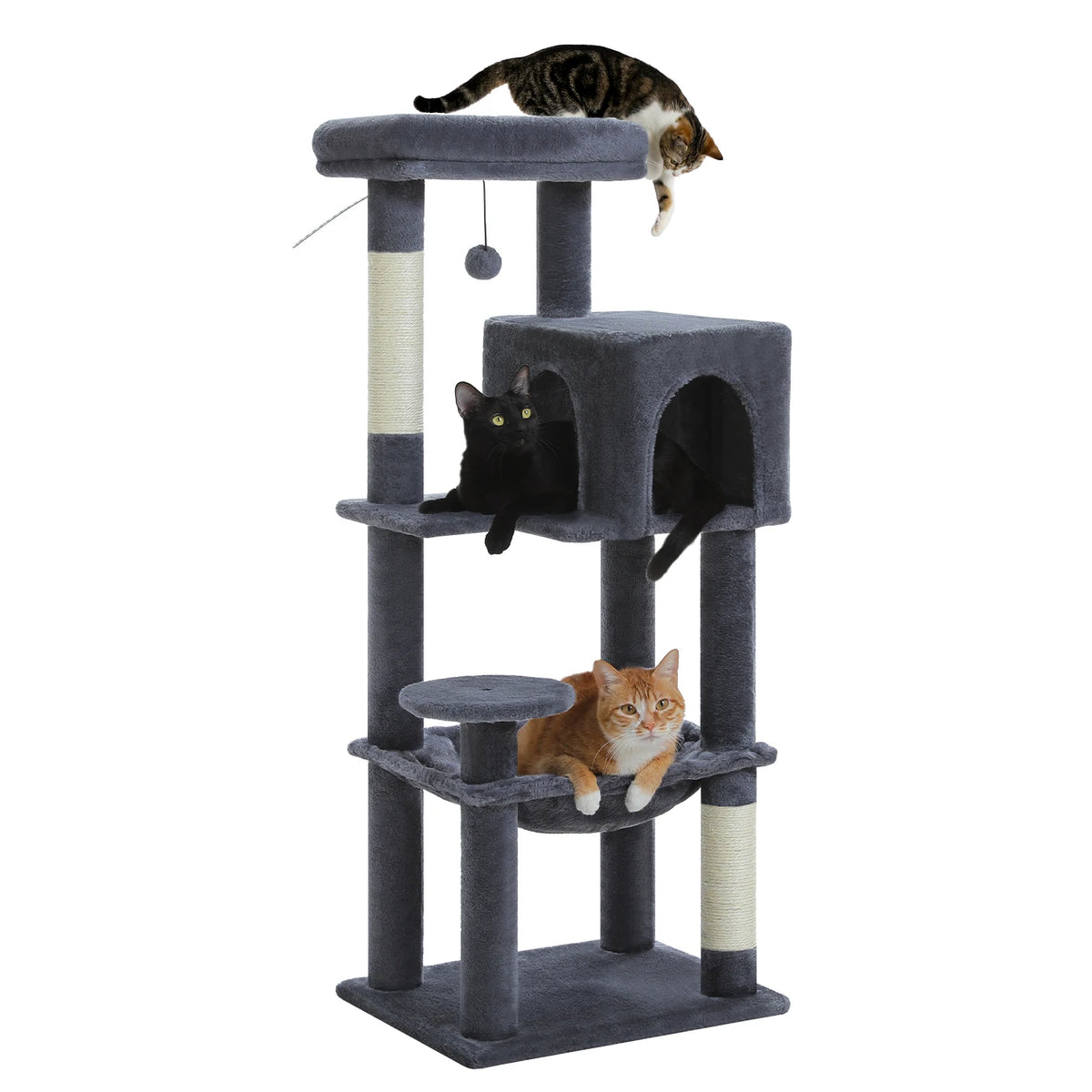 PEQULTI Multi-Level Cat Tree Tower With Condo And Scratching Posts