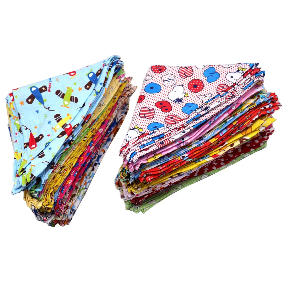 10Pcs Dog Bandanas Set Cotton Bibs Scarf For Large Dogs
