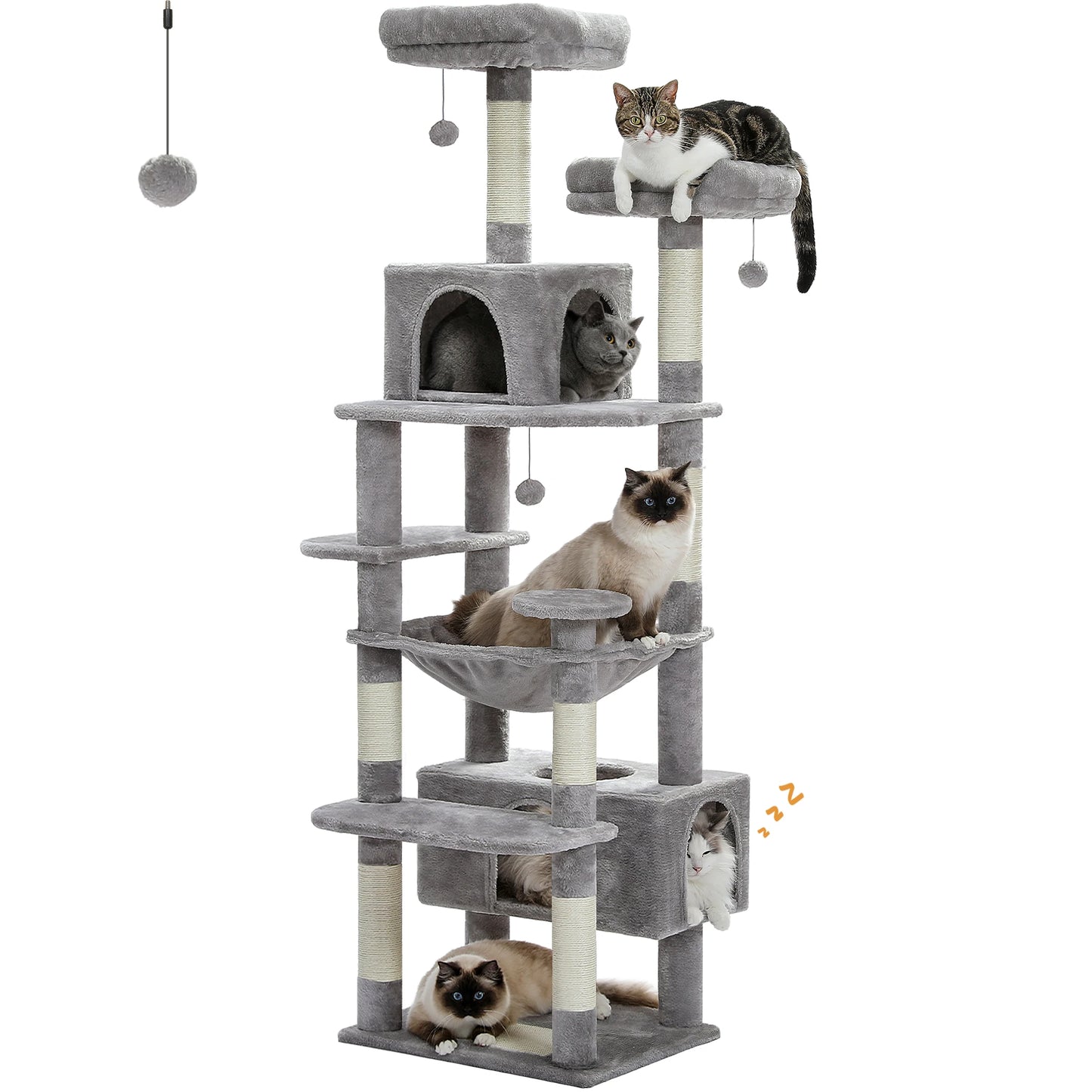 PEQULTI Multi Level Cat Tree Tower With Scratching Posts Condo