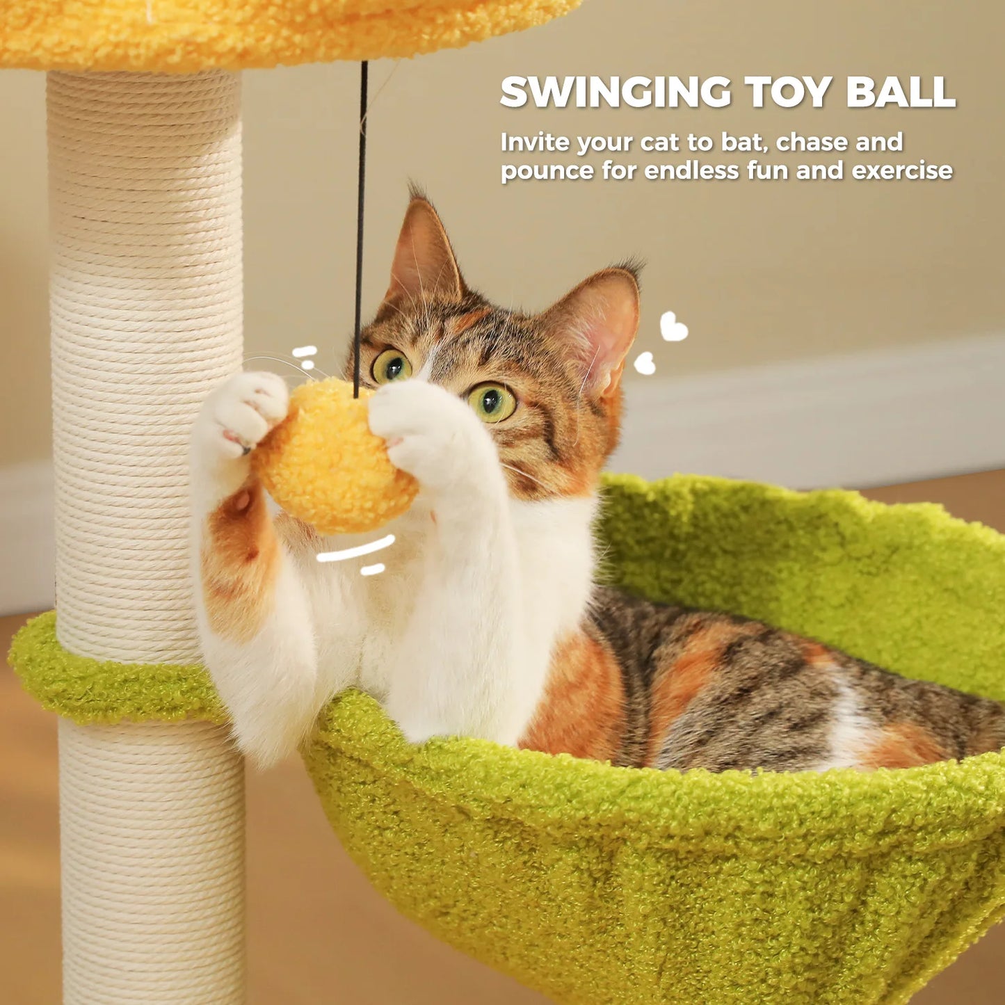 PAWZ Road Flower Cat Tree With Hammocks And Scratching Posts