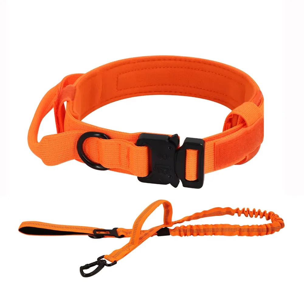 Adjustable Tactical Dog Collar And Leash Set With Control Handle