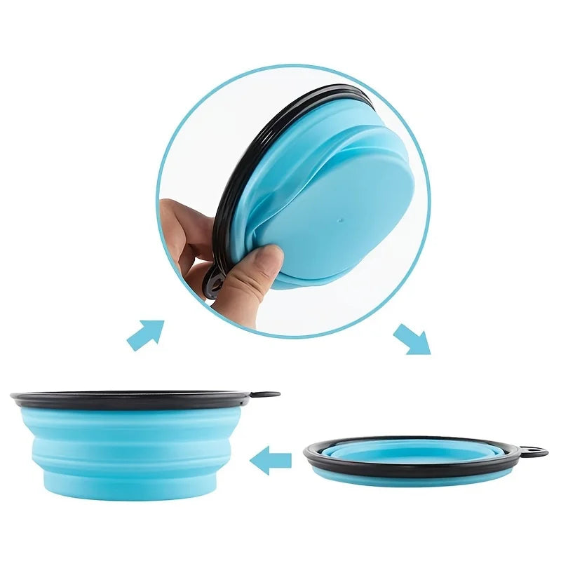 Portable Pet Food Bowl Durable TPR Collapsible Travel Bowl