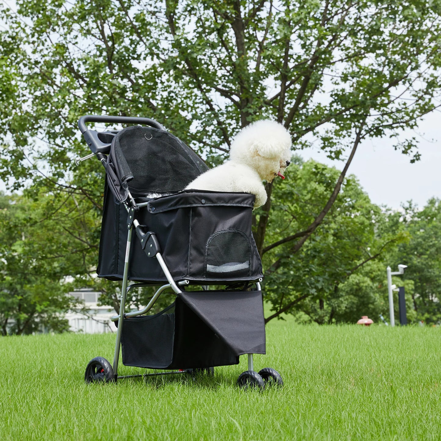 JHK Three-Wheel Foldable Pet Stroller for Small Dogs and Cats