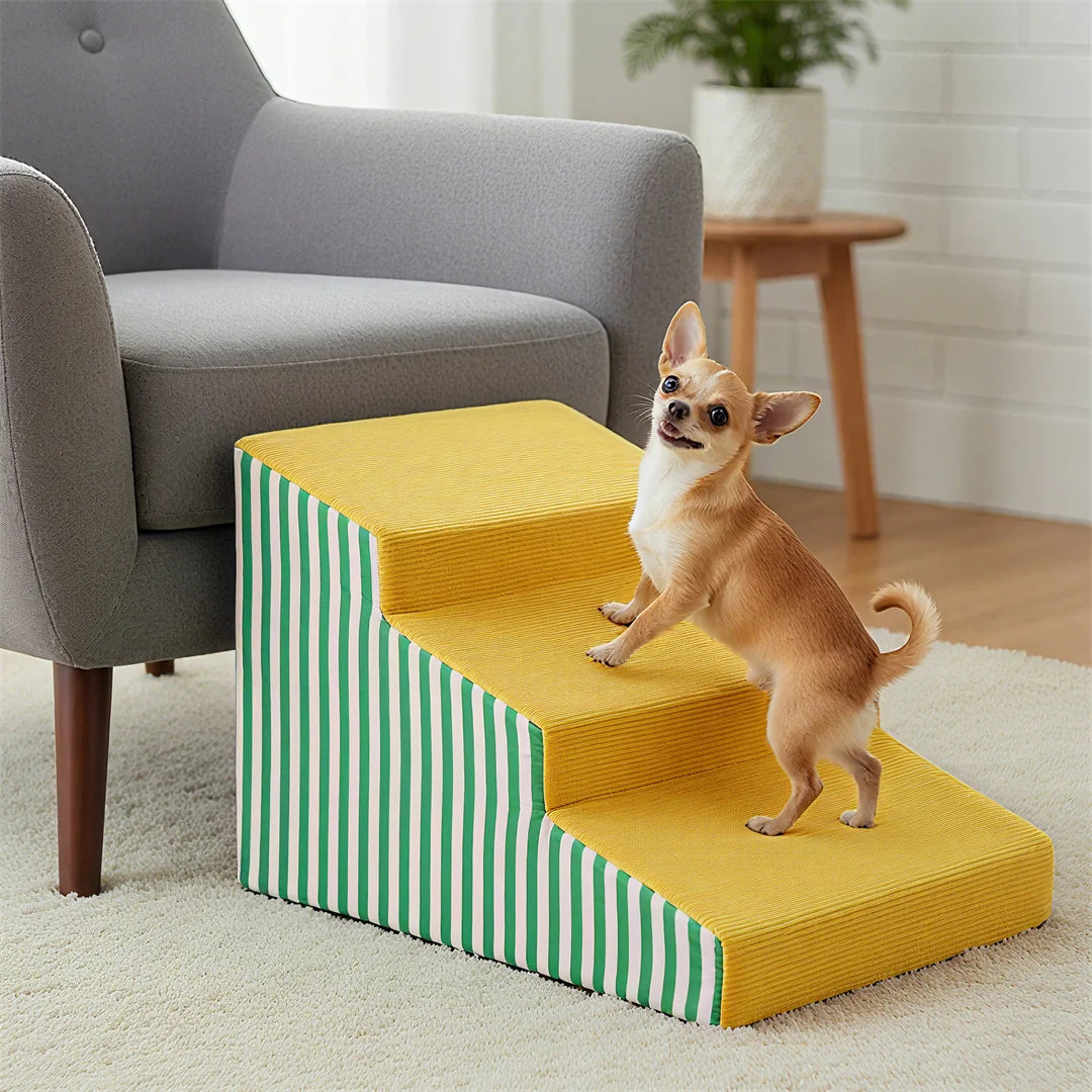 Non-Slip Dog Stairs High Density Foam With Removable Cover