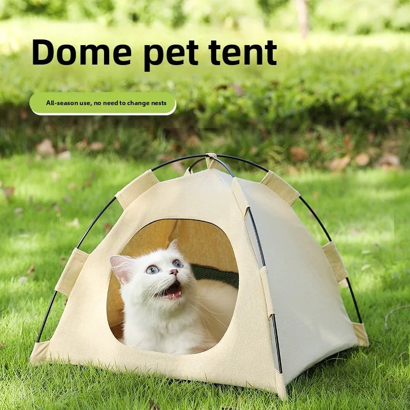 Portable Cat Tent Bed With Breathable Oxford Fabric And Mat