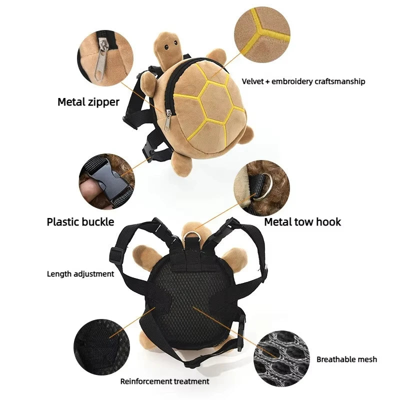 Turtle Shaped Large Capacity Portable Dog Backpack For Small Breeds