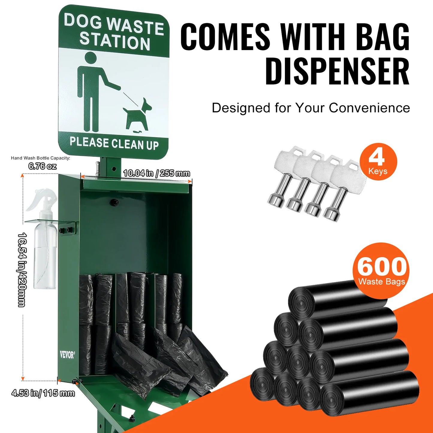 Commercial Dog Waste Station With Hand Wash And Bag Dispenser