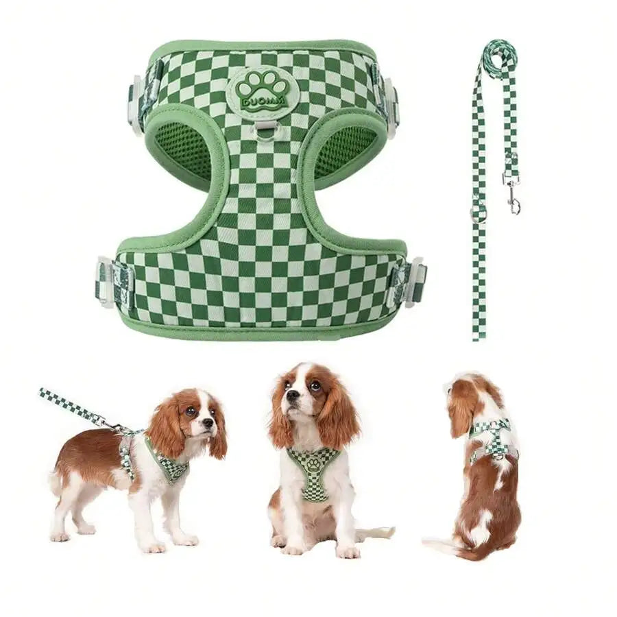 Breathable Mesh Dog Harness And Durable Leash Set For Pets