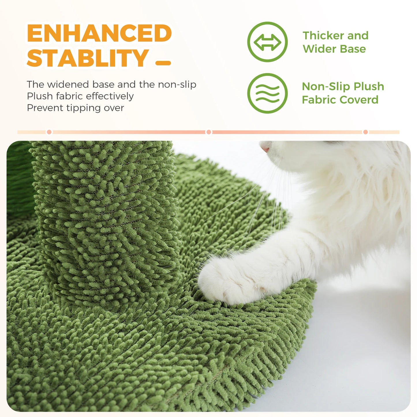 PAWZ Road Cactus Cat Scratching Post With 3 Sisal Poles And Toys