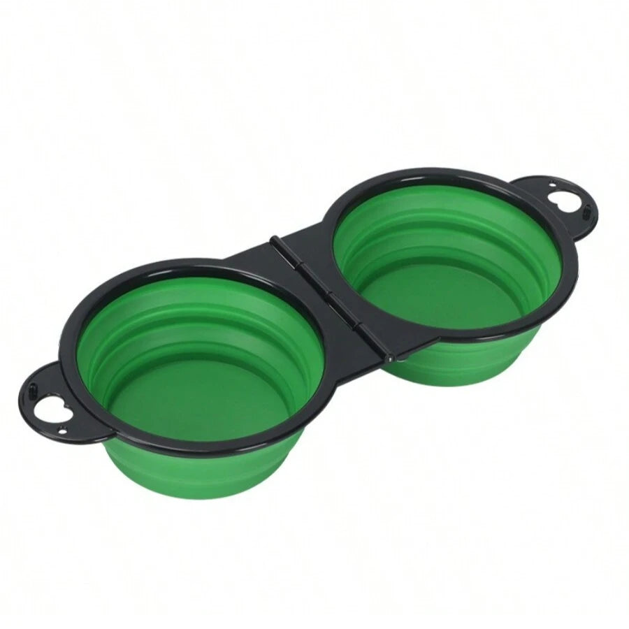 Zhuoji 2-in-1 Foldable Dual Pet Bowl For Dogs And Cats