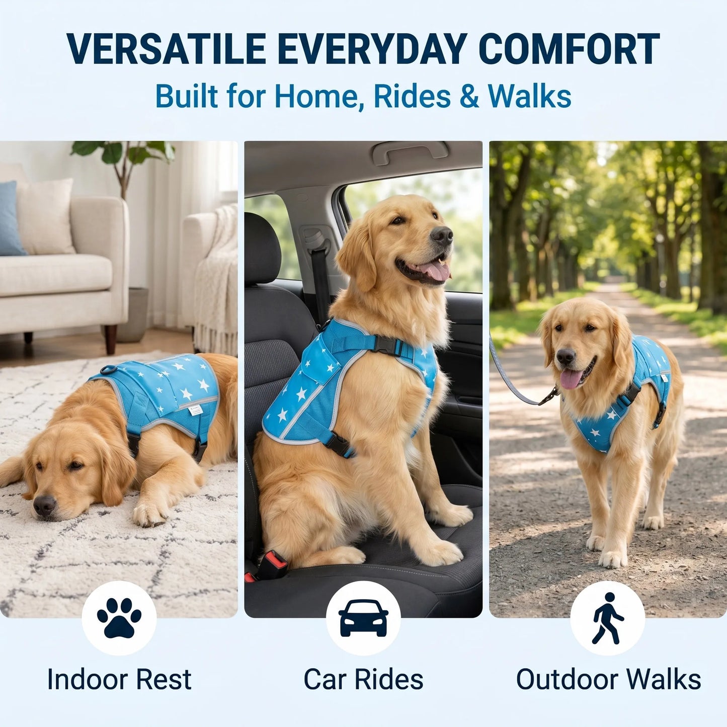 Dog Cooling Vest Harness For Outdoor Walks And Training