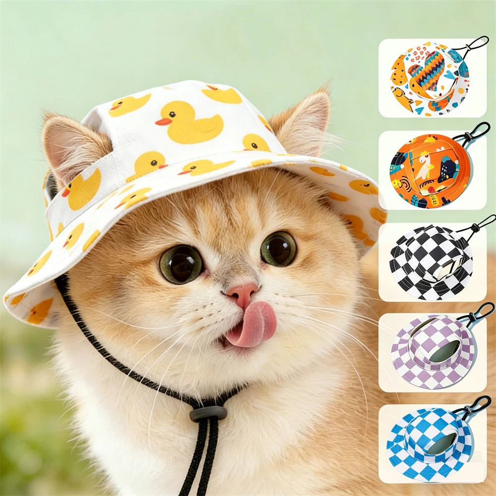 Summer Cat Dog Sunscreen Fisherman Hat for Cats and Dogs