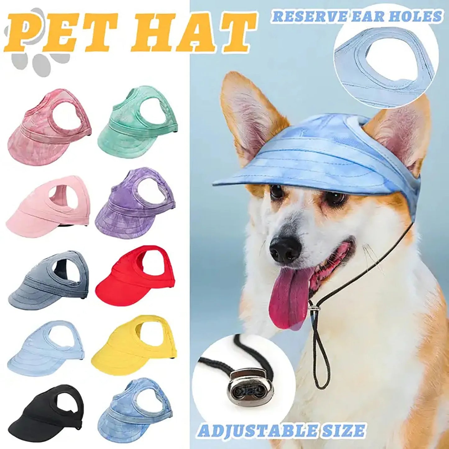 Dog Summer Oxford Visor Hat Leather Cap For Small Dogs