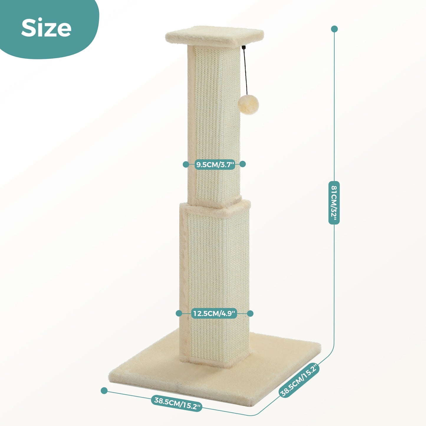PAWZ Road Large Cat Scratching Post Indoor Sisal Ball Toy