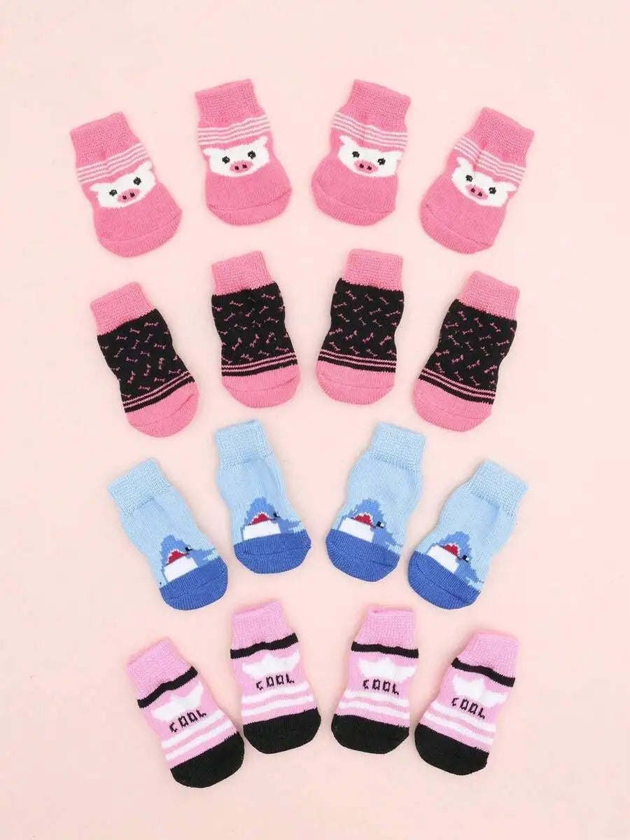 Pet Dog Socks Anti Slip Paw Protector Shoes For Small Dogs