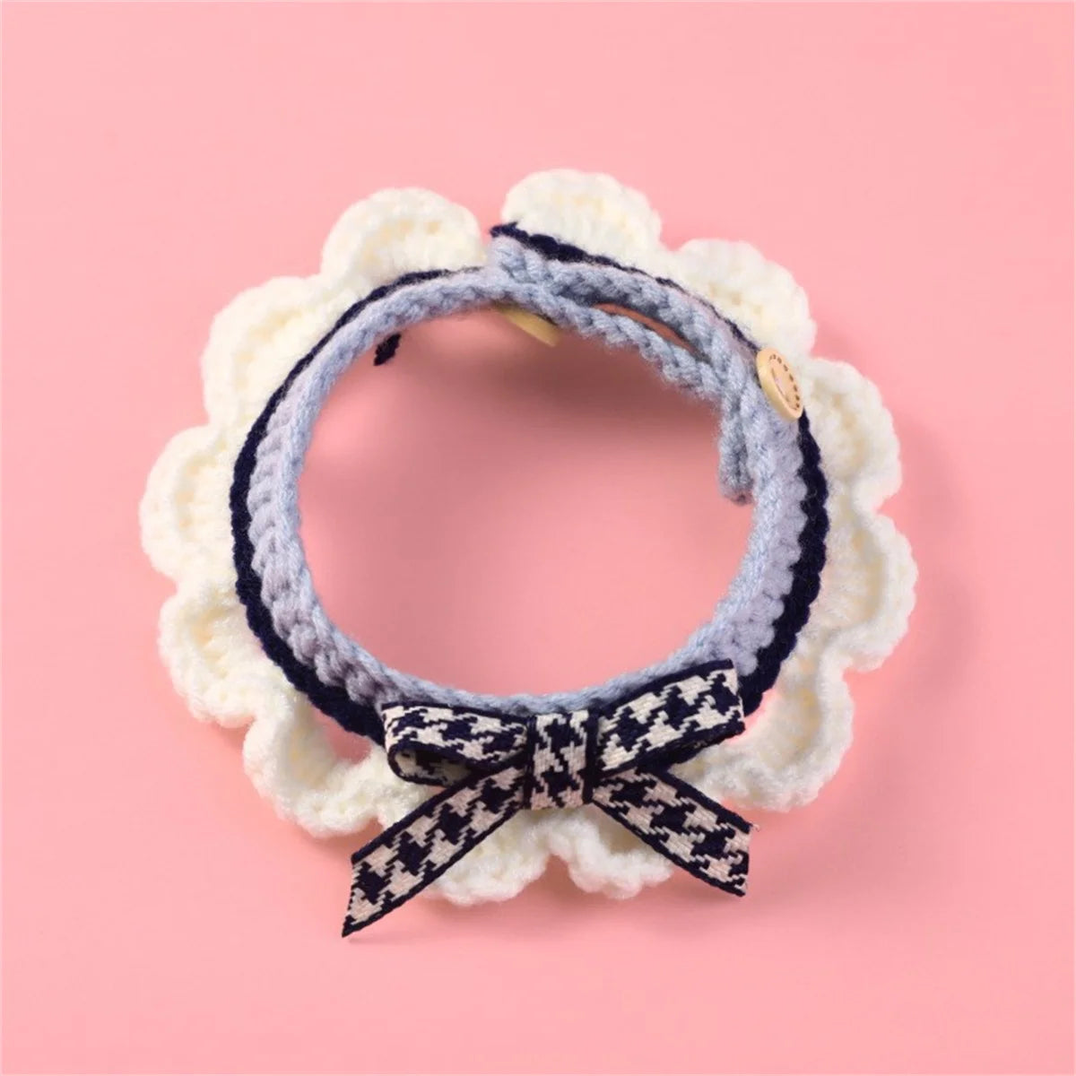 Adjustable Absorbent Pet Collar With Decorative Bow Knot Design